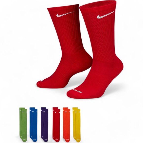 Nike Everyday Plus Cushioned Crew Training Socks L 6-PACK Multi Color SX6897-903 - Picture 3 of 11